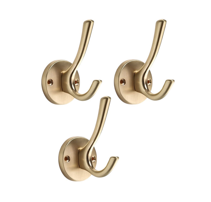 XIVADA Kapstokhaak Zena - Inclusief schroefset - Goud - Set van 3