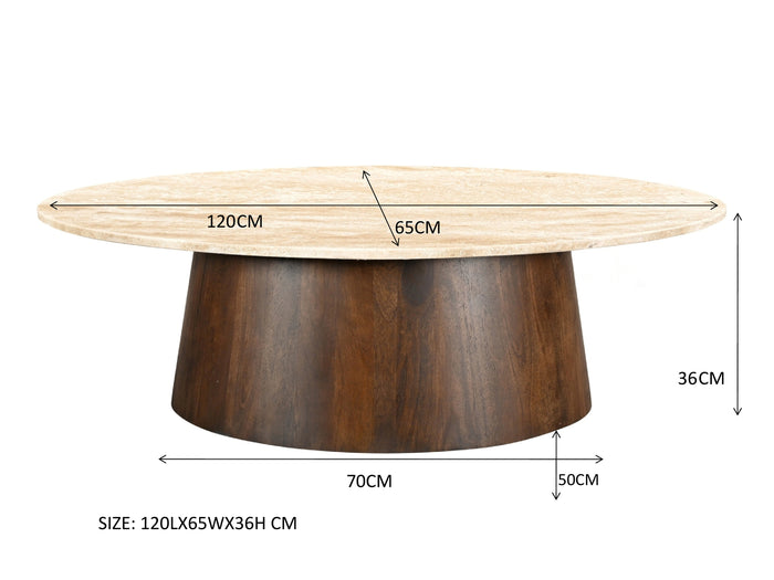 Livingfurn - Salontafel Ovaal - Valentino Oval 120cm