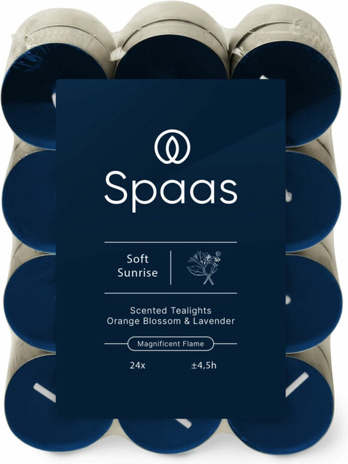 Spaas | Geurtheelichten | Blockverpakking x24 – Soft Sunrise – 4,5 uu
