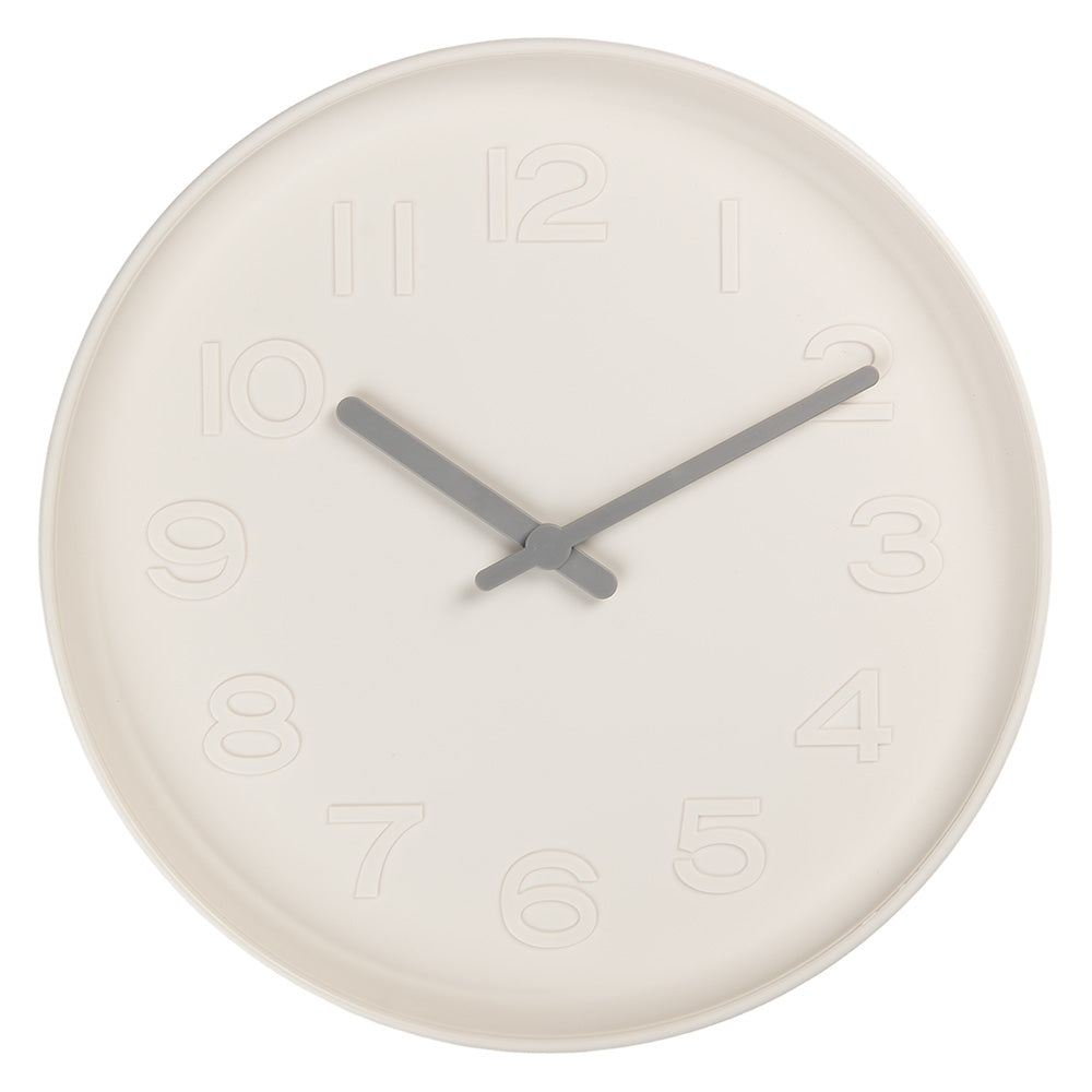 Gabriël Wandklok Ø 32x4 cm Wit Kunststof