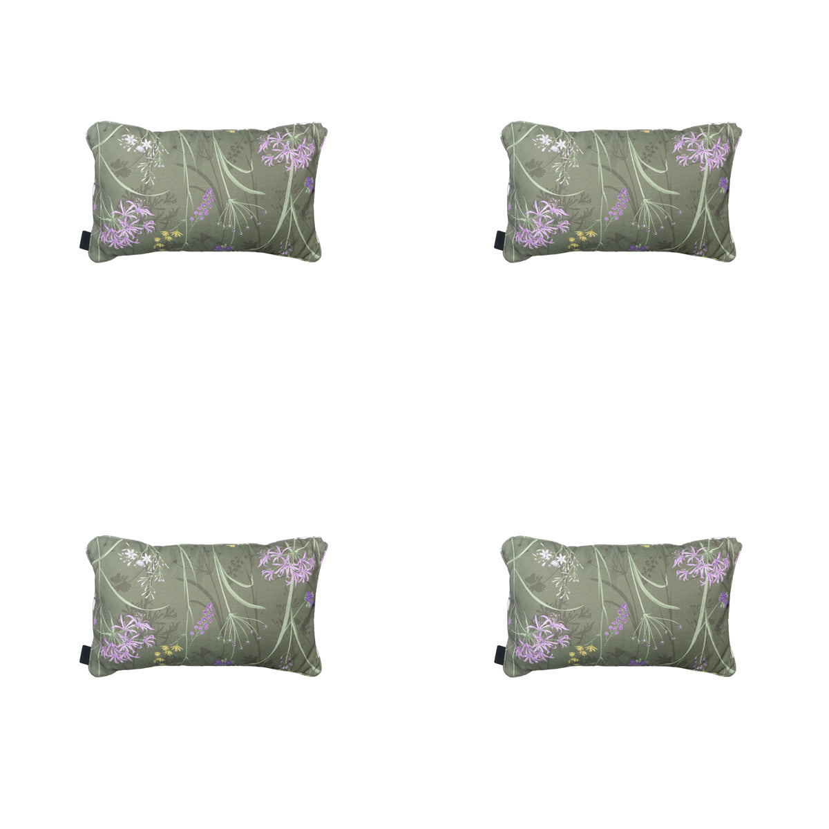 Madison - Sierkussen Donna green canvas eco - Ca. 30x50 cm - Set van 4