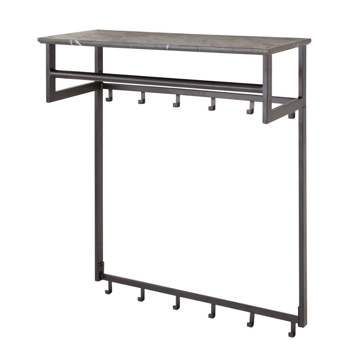 Fraaai Leonie kapstok roede 12 haaks - zwart bruin