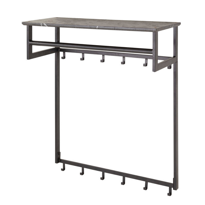 Fraaai Leonie kapstok roede 12 haaks - zwart bruin