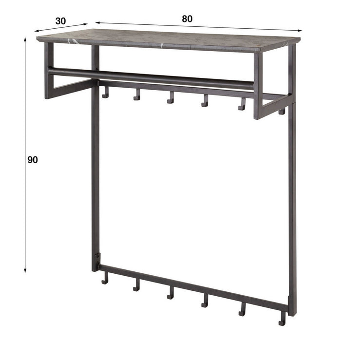Fraaai Leonie kapstok roede 12 haaks - zwart bruin
