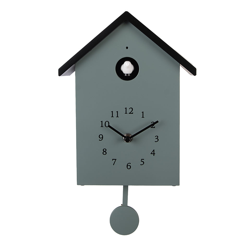 Clayre & Eef Koekoeksklok 20x10x26 cm Groen Kunststof