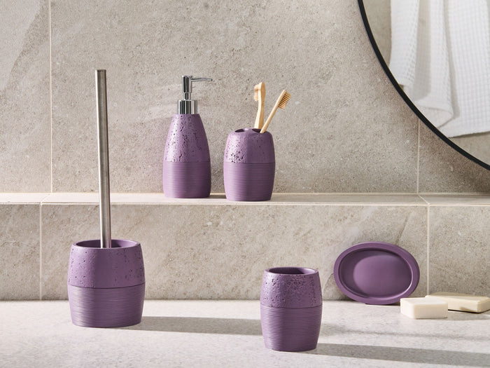 Beliani - YARAPA - Badkameraccessoireset - Paars - Polyresin