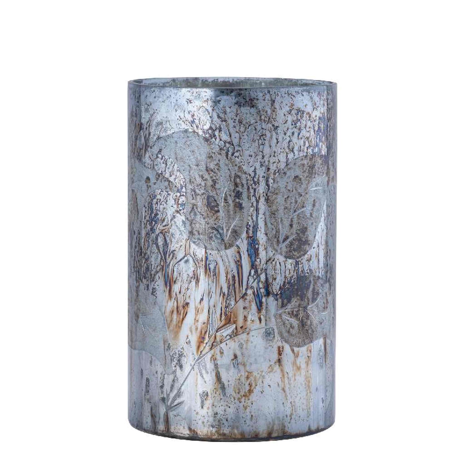 PTMD Windlicht Lucias - 15x15x25 cm - Glas - Blauw