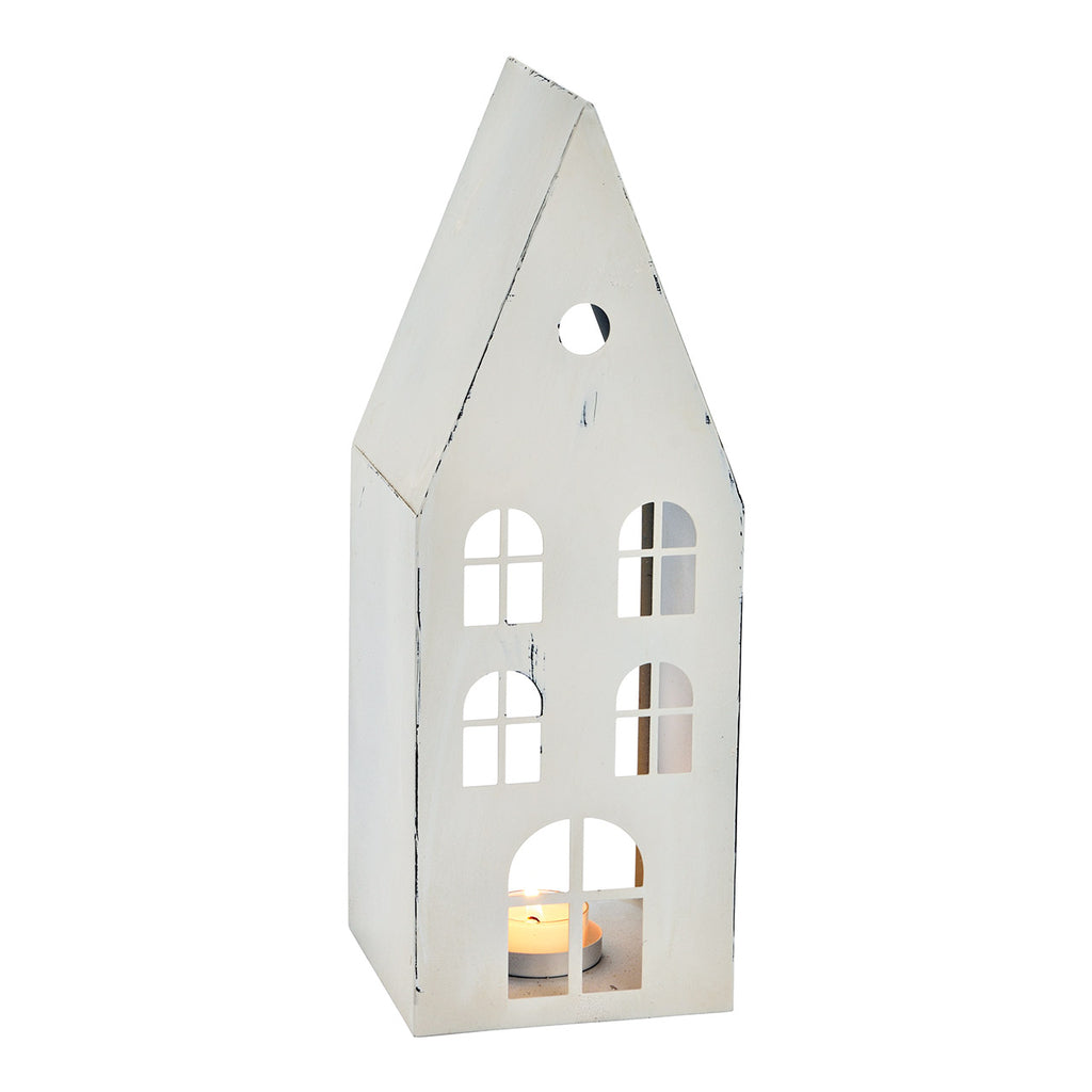 SVJ Windlicht Lantaarnhuis - 34x12x12 cm - Metaal - Wit