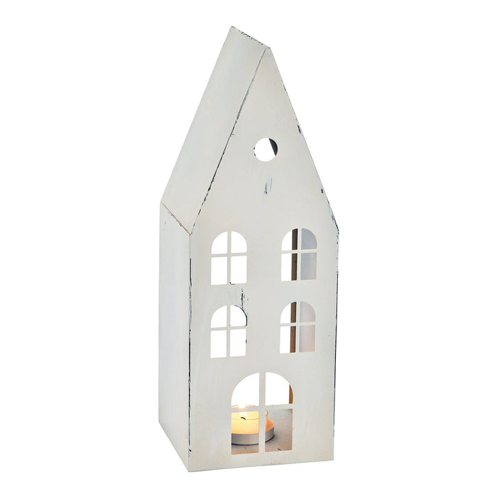 SVJ Windlicht Lantaarnhuis - 34x12x12 cm - Metaal - Wit