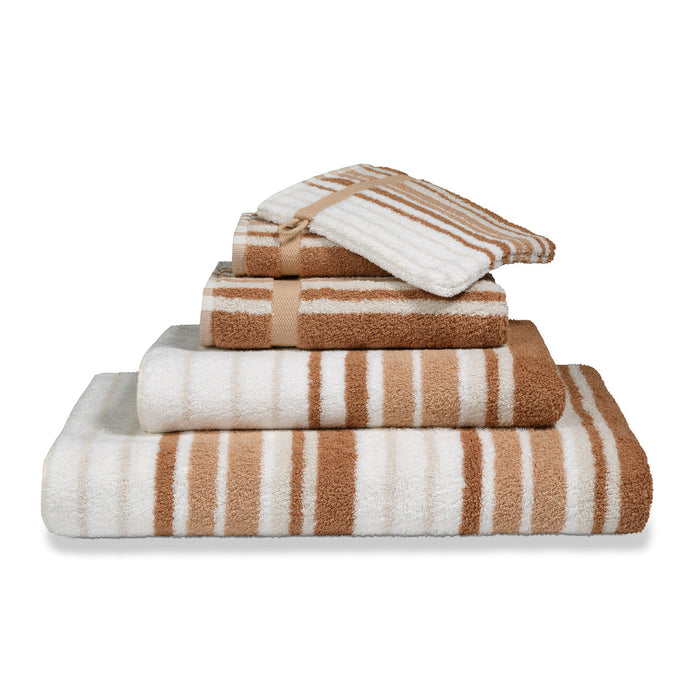 Restant: Badlaken Ontario Praline | Wit | Beige | Bruin | Katoen