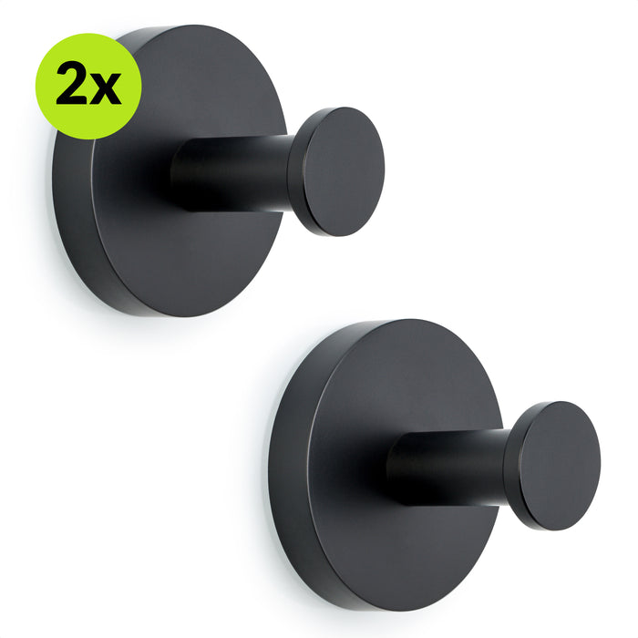 XIVADA Handdoekhaakjes Giro - Inclusief montageset - Zwart - 2 stuks