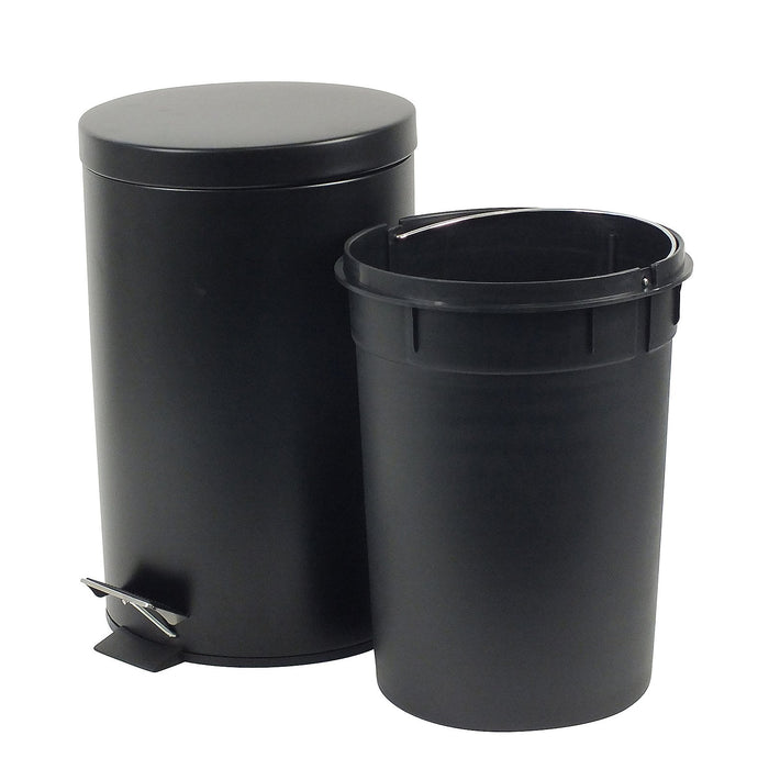 Kela - Afvalemmer Kilian RVS zwart, 12 L - Kela