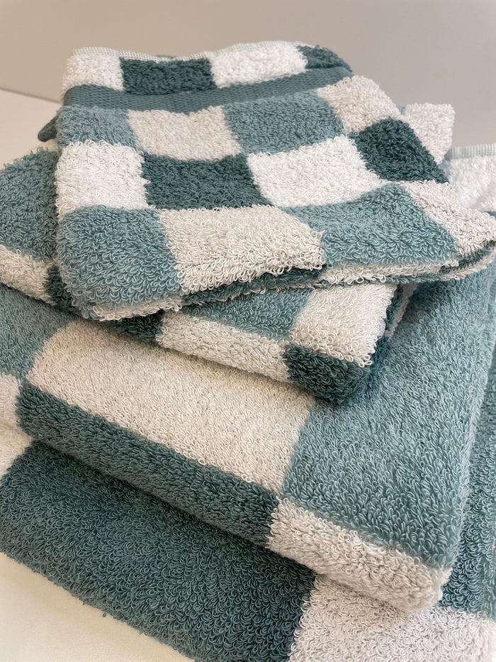 Pakketdeal: 6x Gastendoek Boston Mineral Blue | Wit | Blauw | Katoen