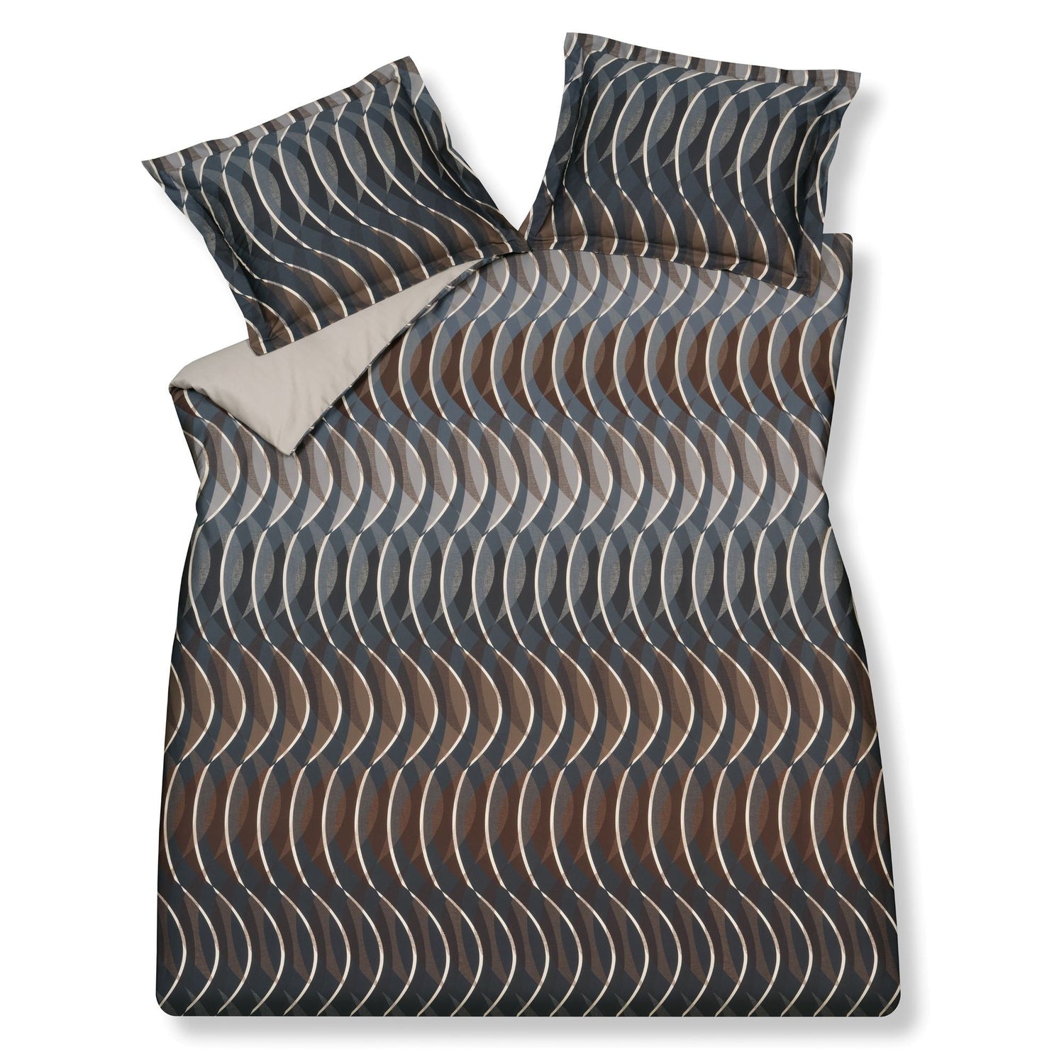 Mirage Dekbedovertrek | 240 x 200|220 cm | Bruin | Blauw