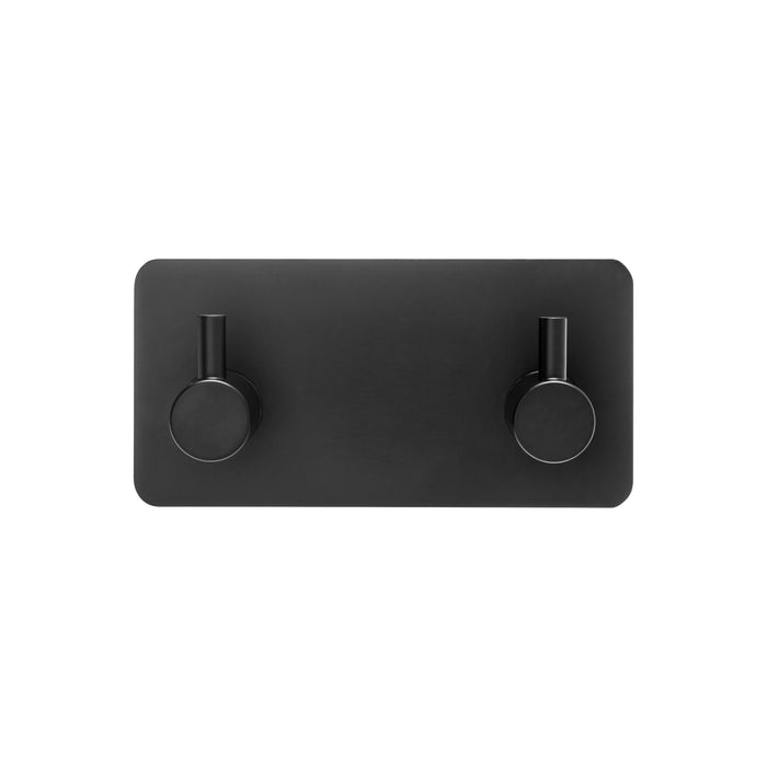 XIVADA Handdoekhaken Duo - Rvs - Plakstrip - Zwart - 2 in 1