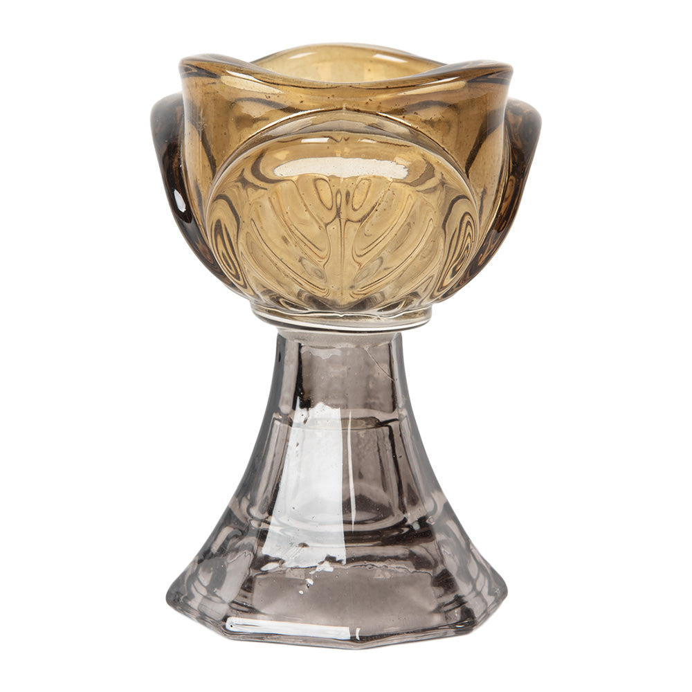 Clayre & Eef Waxinelichthouder Ø 7x10 cm Geel Glas