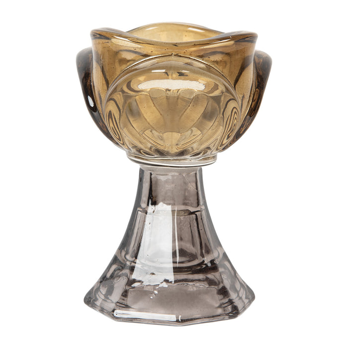 Clayre & Eef Waxinelichthouder Ø 7x10 cm Geel Glas