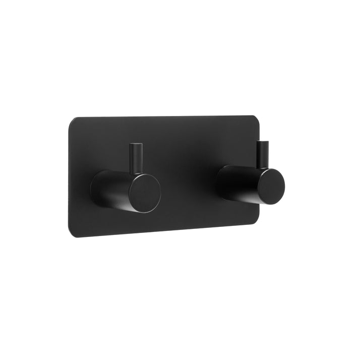 XIVADA Handdoekhaken Duo - Rvs - Plakstrip - Zwart - 2 in 1