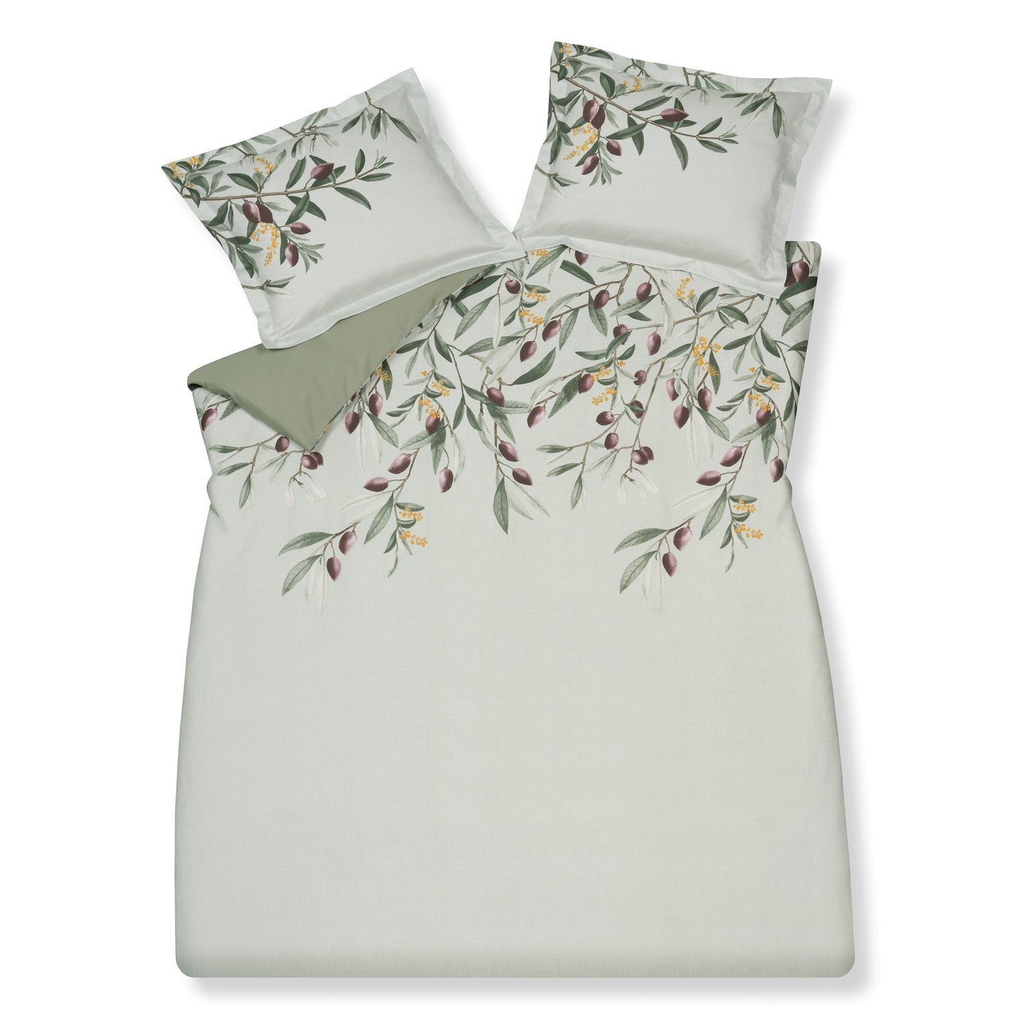 Olive Dekbedovertrek | 140 x 200|220 cm | Groen | Satijnkatoen