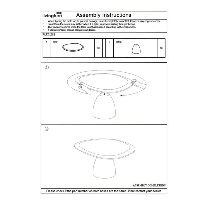 Livingfurn - Salontafel Ivoor Mangohout - 86x76x37cm - Marron