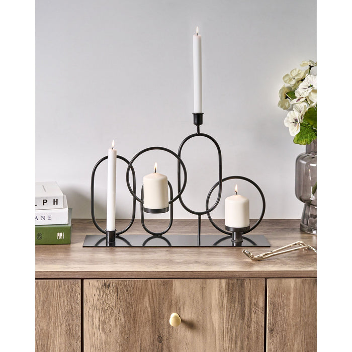 Beliani - COBH - Kaarshouder - Zwart - IJzer