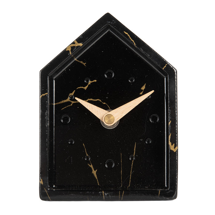 Gabriël Tafelklok 10x4x13 cm Zwart Metaal