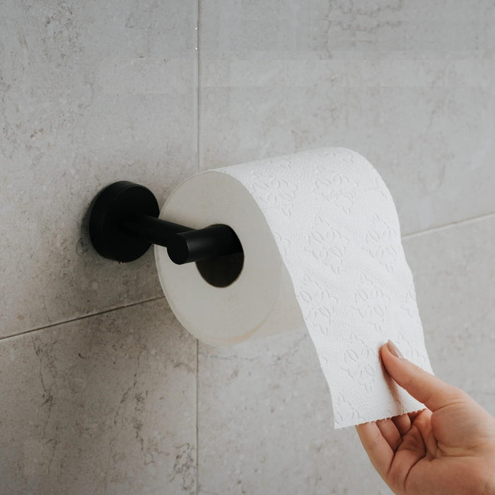 XIVADA Toiletrolhouder Mano - Inclusief schroefset - Rvs - Zwart