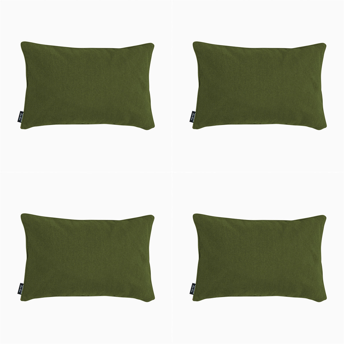 Madison - Sierkussen Moss green canvas eco - Ca. 30x50 cm - Set van 4