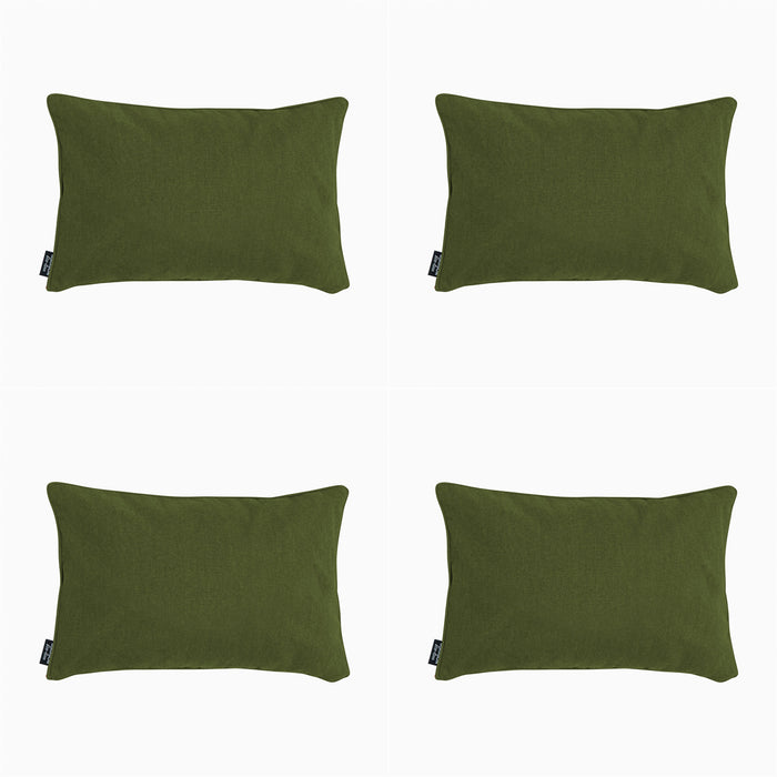Madison - Sierkussen Moss green canvas eco - Ca. 30x50 cm - Set van 4