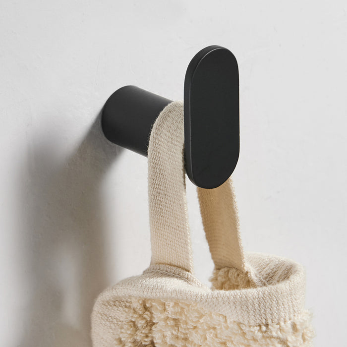 XIVADA Handdoekhaakjes Mila - Schroefset - Rvs - Zwart - Set van 2