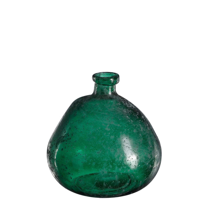 Mica Decorations Vaas Organic - 20x20x23 cm - Glas - Groen