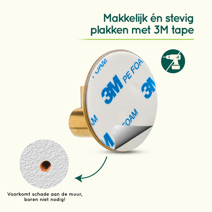 XIVADA Hannddoekhaakjes Roma - RVS - Zelfklevend - Goud - Set van 2