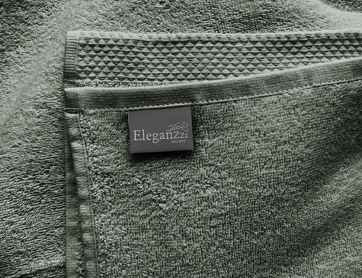 Eleganzzz Badlaken 100% Katoen 70x140cm - olive green - Set van 6