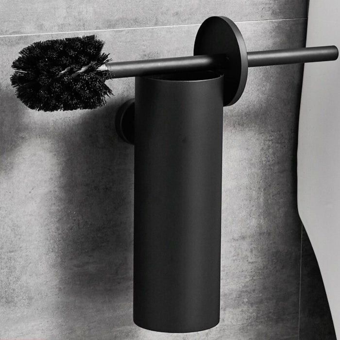 XIVADA Toiletborstel Mura - Met houder - Boren - Rvs - Zwart