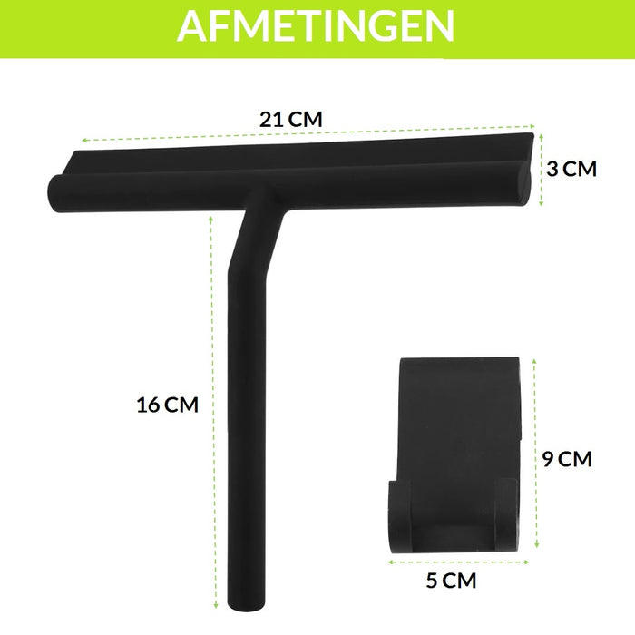 XIVADA Douchewisser - Siliconen - Vrijstaand - Met ophanghaak - Zwart