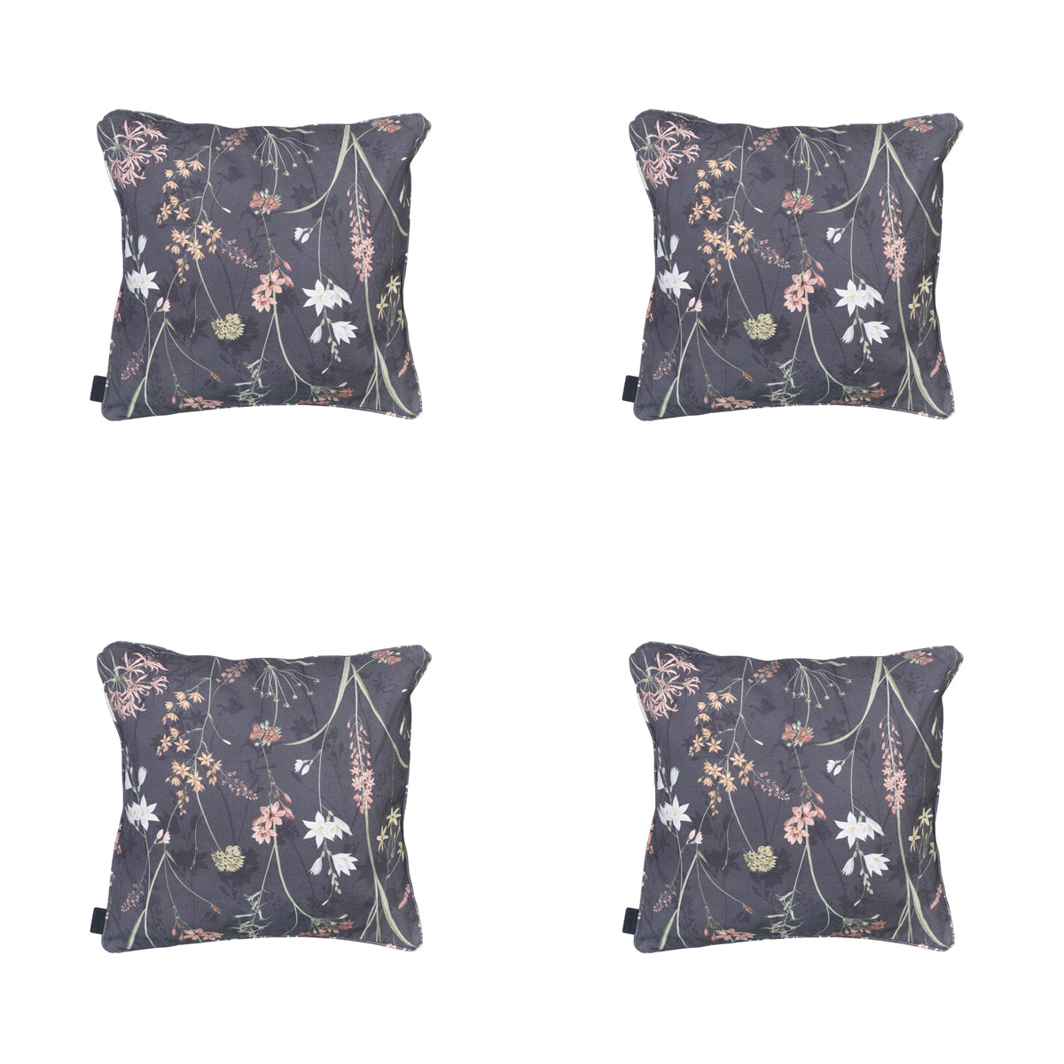 Madison - Sierkussen Donna grey canvas eco - Ca. 50x50 cm - Set van 4