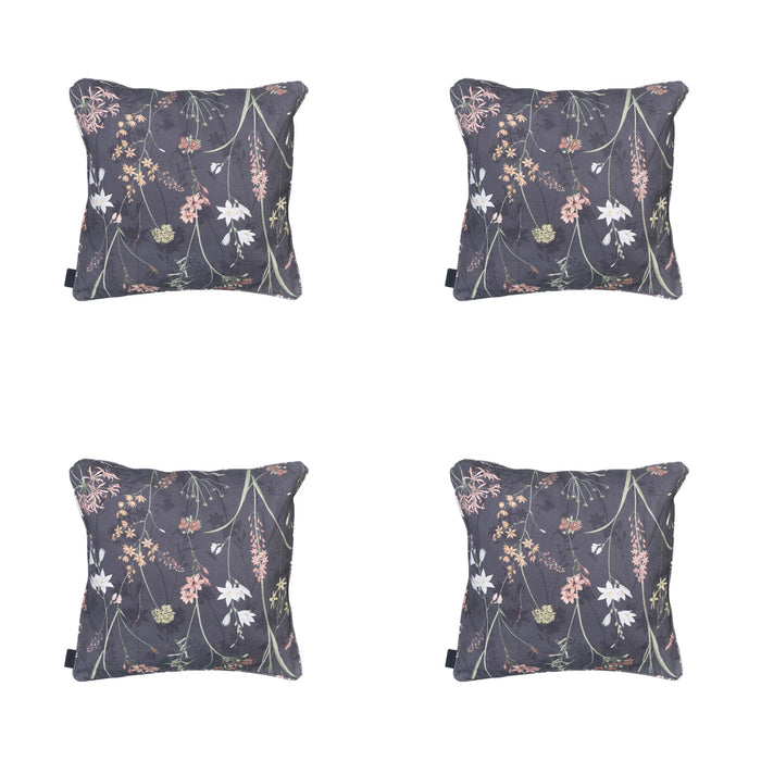 Madison - Sierkussen Donna grey canvas eco - Ca. 50x50 cm - Set van 4