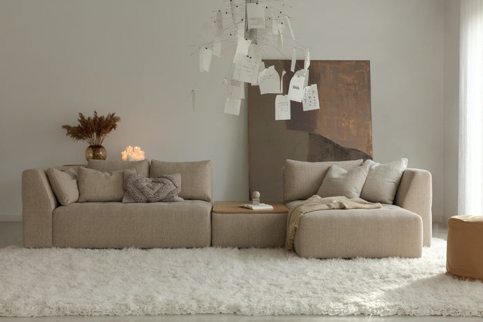 Sits Cleo 2-Zits Bank + Chaise Longue Beige