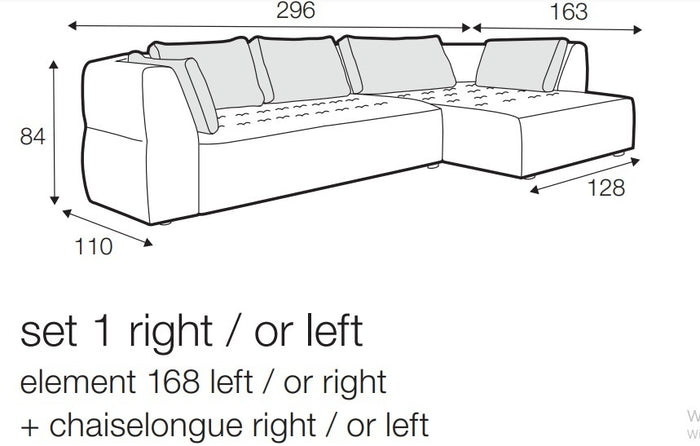 Sits Cleo 2-Zits Bank + Chaise Longue Beige