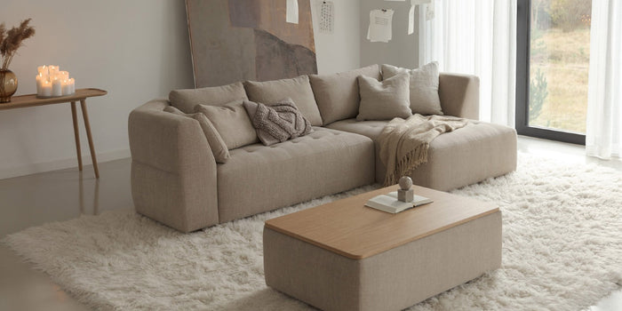 Sits Cleo 2-Zits Bank + Chaise Longue Beige