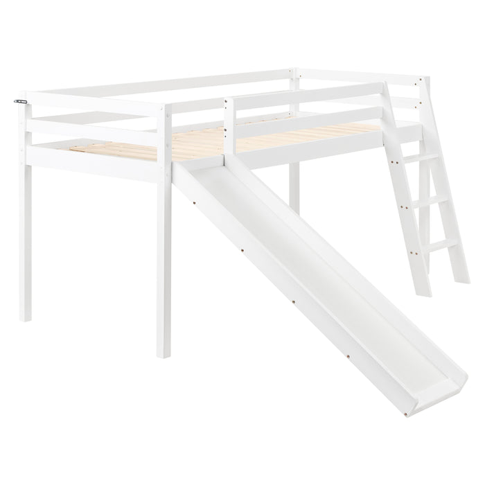 Beliani - STAPLE - Hoogslaper - Wit - 90 x 200 cm - Dennenhout