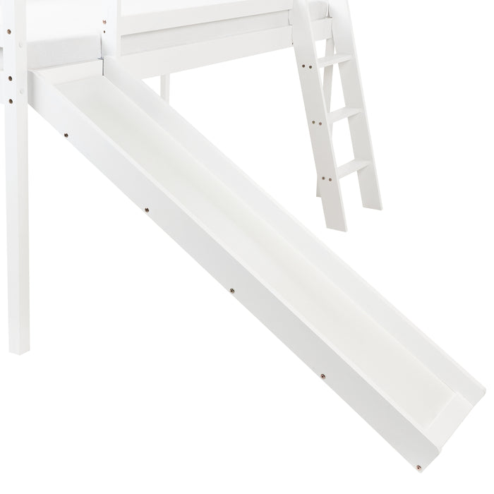 Beliani - STAPLE - Hoogslaper - Wit - 90 x 200 cm - Dennenhout