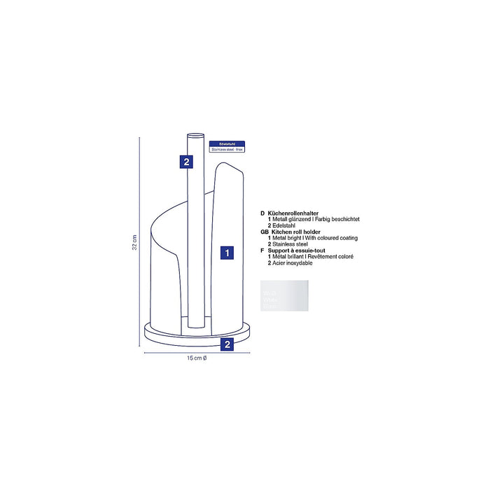 Kela - Keukenrolhouder Wit - Kela | Stella