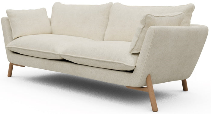 Kragelund Hasle 3-zits Bank Gebroken Wit Bouclé | Eiken