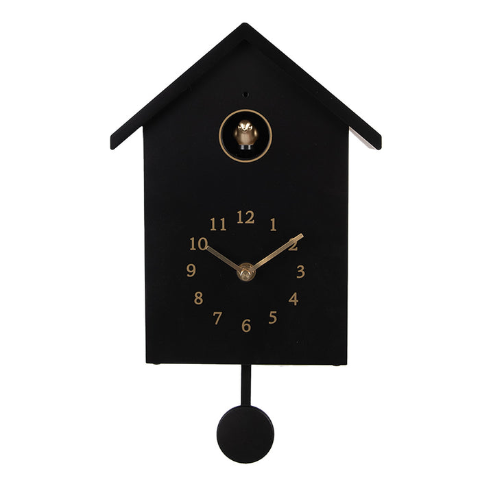 Clayre & Eef Koekoeksklok 20x10x26 cm Zwart Kunststof