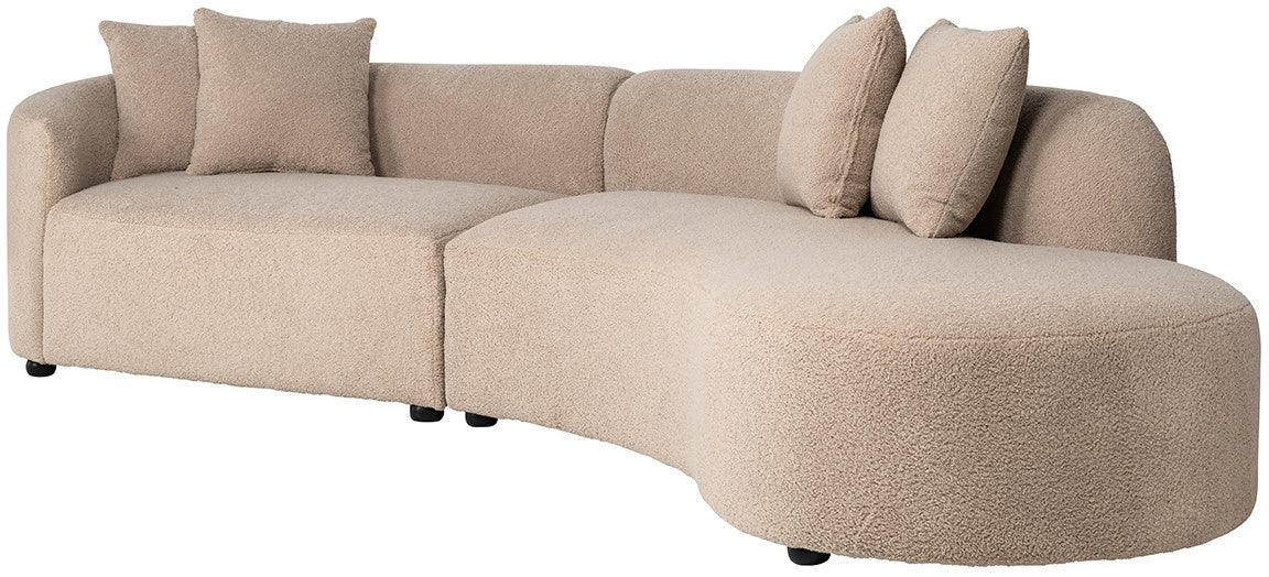 Richmond Interiors Grayson Bank met Ottoman Rechts Open Zand Furry