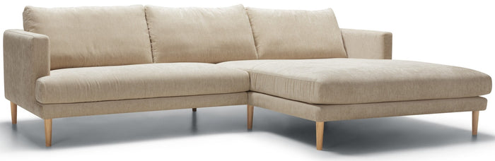 Sits Britt 3-Zits Bank + Chaiselongue Natur