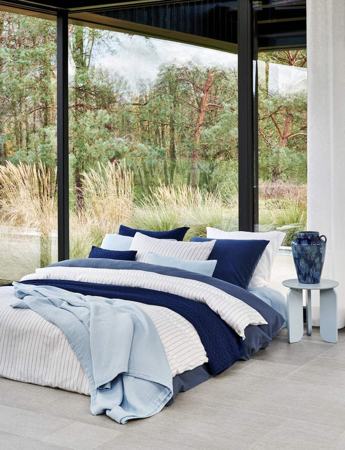 Pure Kussensloop Blue Ink | 60 x 70 cm | Blauw | Katoen