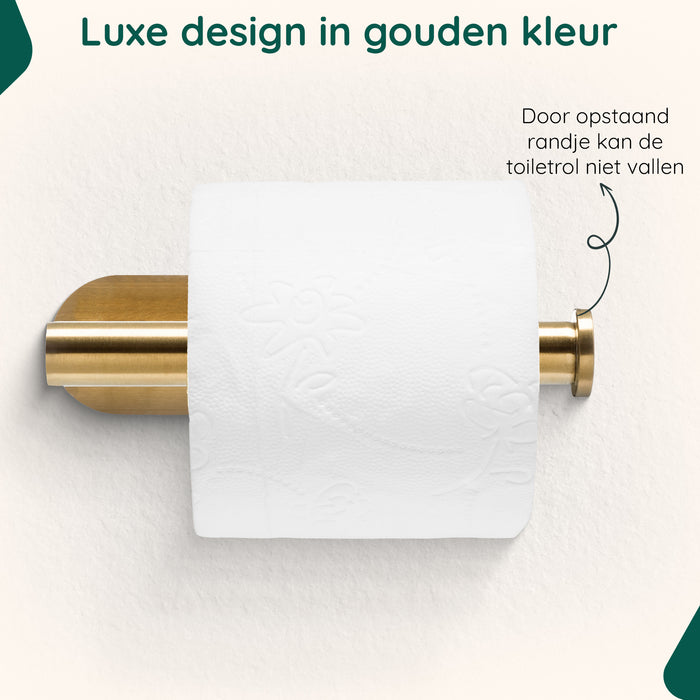 XIVADA Toiletrolhouder Nino - Rvs - Zelfklevend - Goud