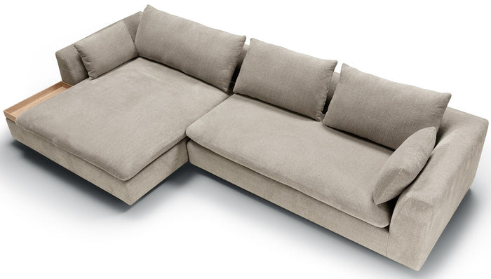 Sits Milou Lichtgrijs 3-zits Hoekbank met Tray Links